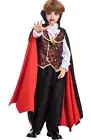 Vampire Costume for Boys Scary Halloween Party, Vampire Teeth Cosmetic Kit SZ S