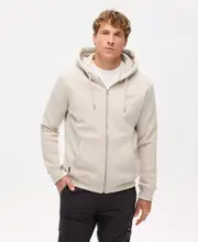 Essential Logo Zip Hoodie | Light Stone Beige