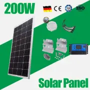 200W Solar Panel Kit Mono 12V Fixed Battery Charging Power Caravan Camping Home