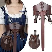 Retro Vintage Medieval Renaissance Waist Belt Belt Pouch Sword Frog Pirate Viking Elven Women's Viking Pirate Fantasy Halloween Carnival Performance Party LARP