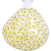 LVD Glass Bubble Flower Vase Plant Container Buttercup Petal 20x22cm Yellow