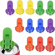 12Pcs Manual Easy Can Opener, 6 Colors Soda Beer Beverage Can Opener, Reusable Leakproof Soda Beer Cans Cover Protector, Universal Cans Cover Openers Protector for Sodas Beers Beverage