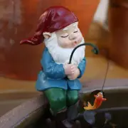 Garden Resin Fishing Gnomes Dwarfs Statue Sculpture Yard Ornament Outdoor Decor