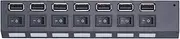 USB 2.0 Hub USB Hub 2.0 Multi USB Splitter Hub Use Power Adapter 4/7 Port Multiple Expander 2.0 USB Hub with Switch for PC 7portBlack