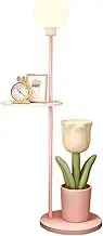 Indoor Floor Lamps Table & Lamp Combo, Bedside Reading Lamp, Modern End Table with Floor Lamp for Living Room, Den, Office, Bedroom Standing Lamp(Pink)