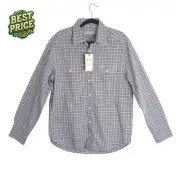 R.M. Williams Men's Checkered Button-Up Shirt L Long Sleeve 100% Cotton Western