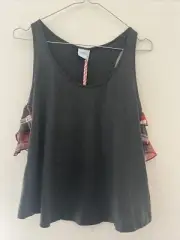 BNWT SASS AND BIDE Waiting For You Faded Black And Red Tartan Singlet Top