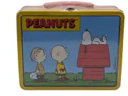 1990's Peanuts Charlie Brown-Snoopy & Linus Small Tin Lunch Box-5.5" x 5" x 2.5"