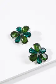 Leaf Clover Bling Earring--GRE-BLINGW21