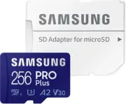 256GB PRO plus Micro SD Memory Card/W Adapter, UHS-1 SDR104, Class 10, Grade 3 (