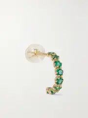 [Pascale Monvoisin] Pascale Monvoisin - Ava 9-karat Emerald Single Hoop Earring - Green - One size One size Green