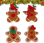 4 Pcs Christmas Hanging Ornament Gingerbread Christmas Tree Pendent Decorations