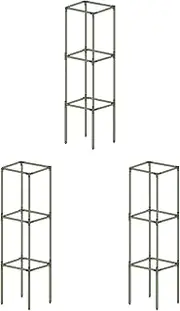 Ｂｅｓｇａ 3x Square Tomato Cages Plant Climbing Racks Multipurpose Climbing Trellis for Peas Peppers Vegetables