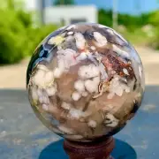 198G Natural Sakura Agate Quartz Sphere healing ball Specimen