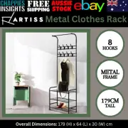 Artiss Clothes Hanger Rack Storage Black Metal Coat Stand Shoe Home Organiser