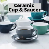 在飛比找蝦皮購物優惠-250ml Ceramic Coffee Cups & Sa