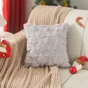 45*45cm Grey Christmas Tree Decorative Throw Cushion Cover Pillow Cover Pillow Case for Sofa Couch Bed Chair Living Room Bedroom