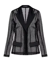 Dolce Gabbana Single-Breasted Mesh Tuxedo Jacket IT40,IT38,IT36 black