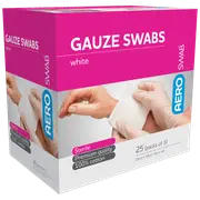 AEROSWAB Sterile White Gauze Swab 10 x 10cm (Packs of 3) Box/25