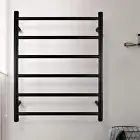 ACA Electric Heated Towel Rail Warmer Rack Round 6 Bar 304 Stainless Steel Black