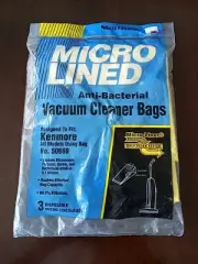 Micro Filtration Micro Lined Anti-Bacterial Kenmore No.50688 Vacuum Bags 3 New