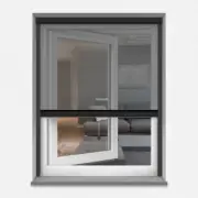 DIY Retractable Fly Screens Aluminium Black Fibreglass Bug Netting For Windows