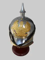 WWI GERMAN PRUSSIAN PICKELHAUBE HELMET BRASS ACCENTS IMPERIAL OFFICER Halloween