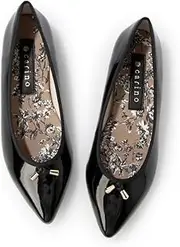 [MODE ET JACOMO carino] Women's CAWG42305 Ballet Shoes, Black Enamel, 24.0 cm