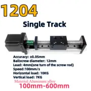 1204 Single Track Ball Screw Linear Rail Motion Slide Table W/57 Stepper Motor