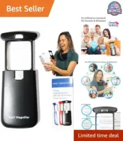 Compact Pocket Magnifying Glass with LED Light - 3X Magnification - Lightweight