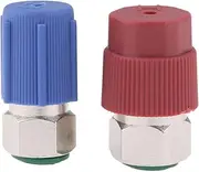 R12 to R134A AC Retrofit Fitting Adapter Kit, R12 R22 to R134A High/Low Fitting Port Retrofit 1/4’’ to 7/16"-20 UNF Conversion Adapter, Fits for AC Air Conditioner Refrigerant