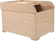 MOKKHNB Wooden Rice Storage Container Airtight Cereal Bucket for Kitchen Capacity Moisture Design for Rice Flour and Grains