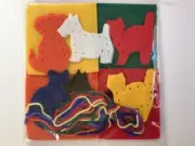 Kid Craft Felt Kit Finger Puppet Animal Pre-Cut Needles Yarn Beginner Sewing Kit