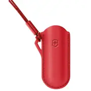 Victorinox 7 cm Classic Swiss Army Knife Leather Pouch - Style Icon (Red)