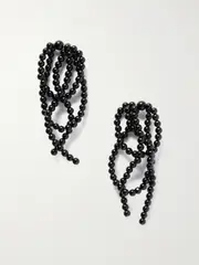 [Completedworks] Completedworks - Recycled Silver Onyx Beaded Earrings - Black - One size One size Black