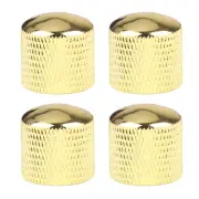 4Pcs Metal Guitar Dome Control Knob Volume Tone Knobs Guitar Bass Parts Gold