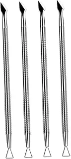 PAMINGONO 4pcs Stainless Steel Cuticle Pusher for Nail Art Tools Toenail Remover Nail Care Accessories