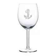 Wine Glass Goblet White or Red Wine 10oz Anchor with Rope