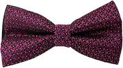 [HISUNBEN] Men's Solid Color Pre-tied Bow Tie Adjustable Tuxedo Two Layer Bow Tie with Gift Box-Red-06