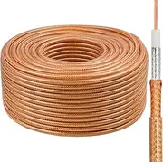 200FT RG8X Coaxial Cable, 50 Ohm Low Loss, Solid Copper Conductor, Durable Shielding with PVC Jacket, Ideal for Antennas, Ham Radio, CB Radio, and RF Applications