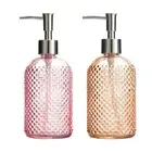 400ml Glass Soap Dispenser, Refillable, Empty Bathroom Liquid Container with
