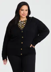 [Taking Shape] Taking Shape Soft Touch Short Cardigan Size 20 in Black - Plus Size Women's Clothing Black