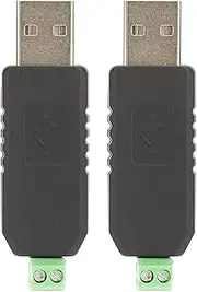 2PCS USB to RS485 Serial Converter, Plastic Converter Adapter Module, Serial Converter, Adapter Connector for Industrial Control Equipments