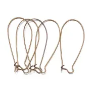 100pcs Brass Drop Kidney Earwire Antique Bronze French Earwire Nikcel Free 43mm