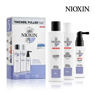 美國【NIOXIN 耐奧森】5號豐髮體驗組 (潔髮露+甦活乳+養護精華) 護色 鎖色 保水 保濕 頭皮調理 頭皮清潔