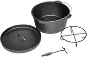 vidaXL Dutch Oven Cooking Pot 9QT Pan Cast Iron with a Carrying Case Camping