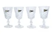4 Royal Crystal Rock RCR Italy LONDON Lead Crystal Glass Water Goblets NEW