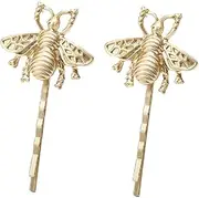 2pcs Halloween Party Boho Cute Bee Hair pins Clips Headpiece Hair Accessories for Women Teen Girls (Golden, One size)