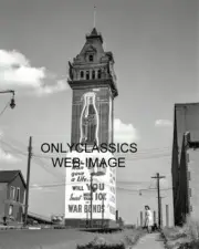 1942 VINTAGE COCA-COLA SIGN TOWER PHOTO COKE SODA WWII WAR BONDS SIGN AMERICANA