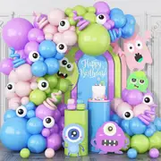 Summer Tropical Balloon Arch Set Latex Rainbow Balloon Lei Set For Hawaiian Loa Welcome Birthday Party Pool Party Decoration